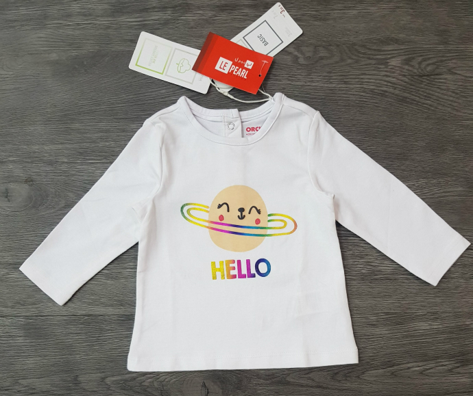 Girls Long Sleeved Shirt (WHITE) (LP) (FM) (3 to 24 Months)