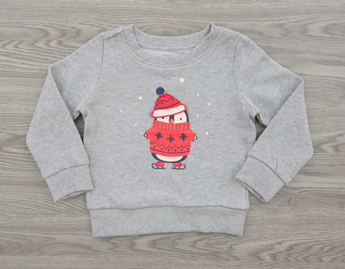 MERRY CHRISTMAS Boys Long Sleeved Shirt (GRAY) (92 to 140 CM)