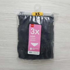 HEMA 3 Pcs Ladies Briefs Pack (BLACK) (XS - S - M - L - XL)