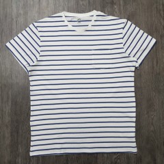 WOHOO Mens T-shirt (WHITE - BLUE) (L - XL - XXL)