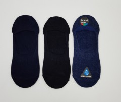 FITTER FIT FOR ME Mens Non Slip Gripper Ankle Socks 3 Pcs Pack (BLACK - NAVY) (ONE SIZE)