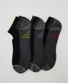 FITTER FIT FOR ME Mens Sports Socks 3 Pcs Pack (BLACK - GRAY) (ONE SIZE)
