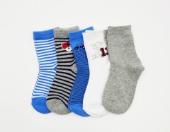 BAROTTI Boys Socks 5 Pcs Pack (RANDOM COLOUR) (3 to 5 Years)