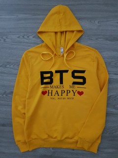 BTS COLLECTION Ladies Sweat Shirt Printed Hoodie (YELLOW) (S - M - L - XL)