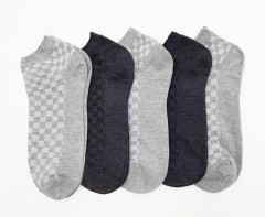 PROCLITE Mens Socks 5 Pcs Pack (BLACK-GRAY) (FREE SIZE)