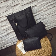 Ladies 3 Pcs Bags (BLACK) (OS)