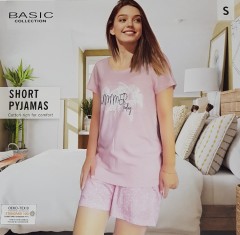 BASIC COLLECTION Ladies 2 Pcs Pyjama Set (PINK) (S- M - L - XL)