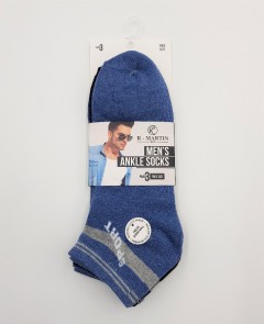 R-MARTIN Mens Ankle Socks 3 Pcs Pack (RANDOM COLOR) (FREE SIZE)