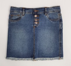 BLUE CANDY Ladies Jeans Skirt (DARK BLUE) (S - M - L - XL)