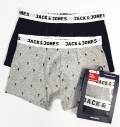JACK AND JONES 2 Pcs Mens Boxer Shorts Pack (BLACK - GRAY) (S - M - L - XL - XXL)