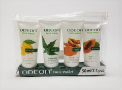 4 Pcs ODEON Face Wash 50g (Neem, Turmeric, Lemon, Papaya)