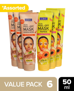 Live Selling 6 Pcs Set Assorted Facial Peel-Off Mask - 50ml (Cargo)