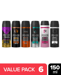 Live Selling 6 Pcs AXE Deodorant & Bodyspray 48h Fresh - 150 ml(CARGO)