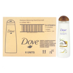 Live Selling 6 Pcs Bundle Dove Restoring Ritual Coconut Oil & Turmeric Shampoo, 250ml (Cargo)