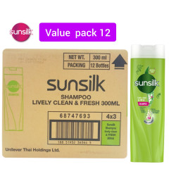 Live Selling 12 Pcs Bundle SUNSILK Shampoo Lively Clean 300ml ( Cargo)