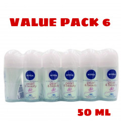 Live Selling 6 Pcs Bundle Nivea Deo Pearl And Beauty Roll On, 50Ml (Cargo)